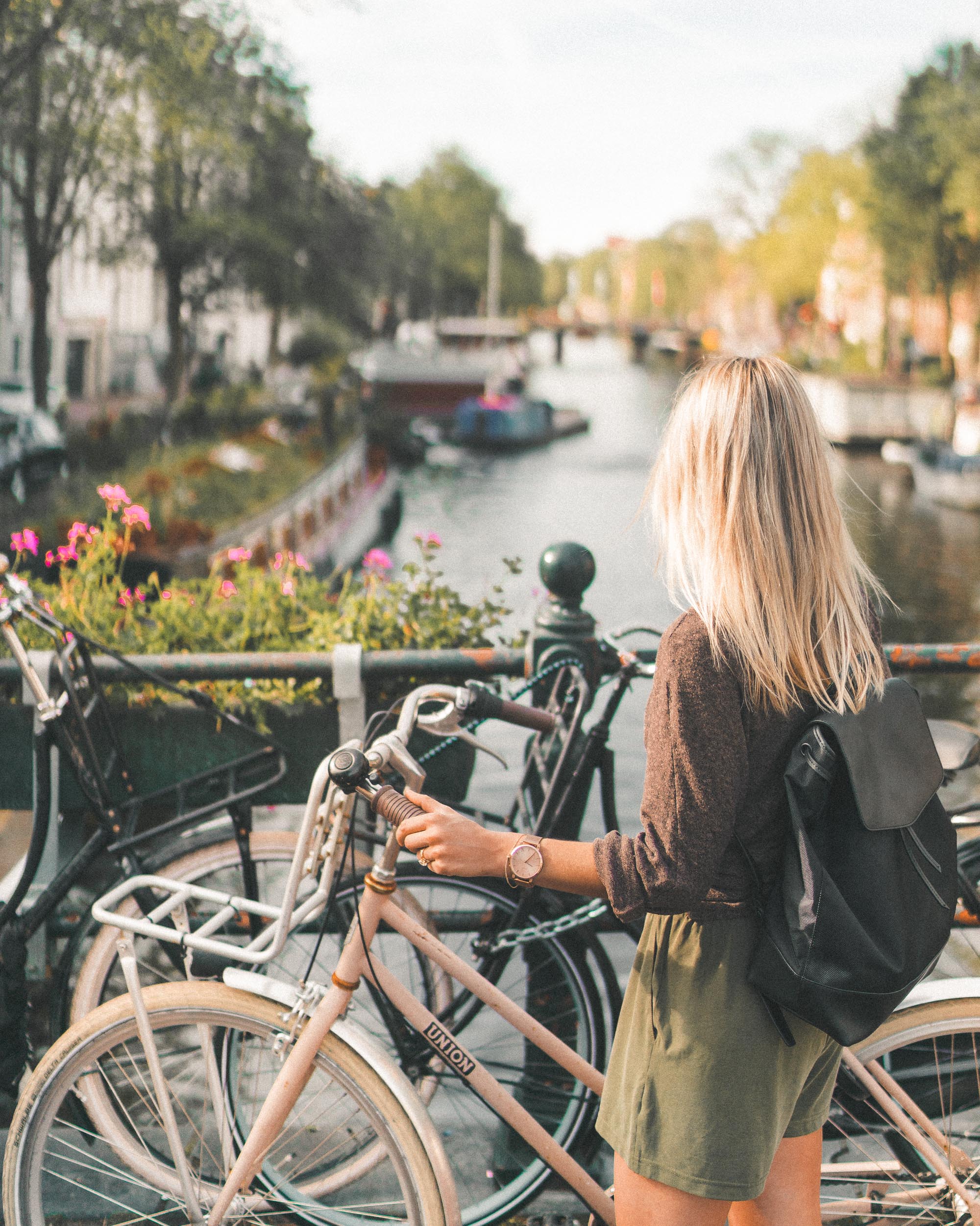 Biking in Amsterdam's 9 streets area, The Netherlands