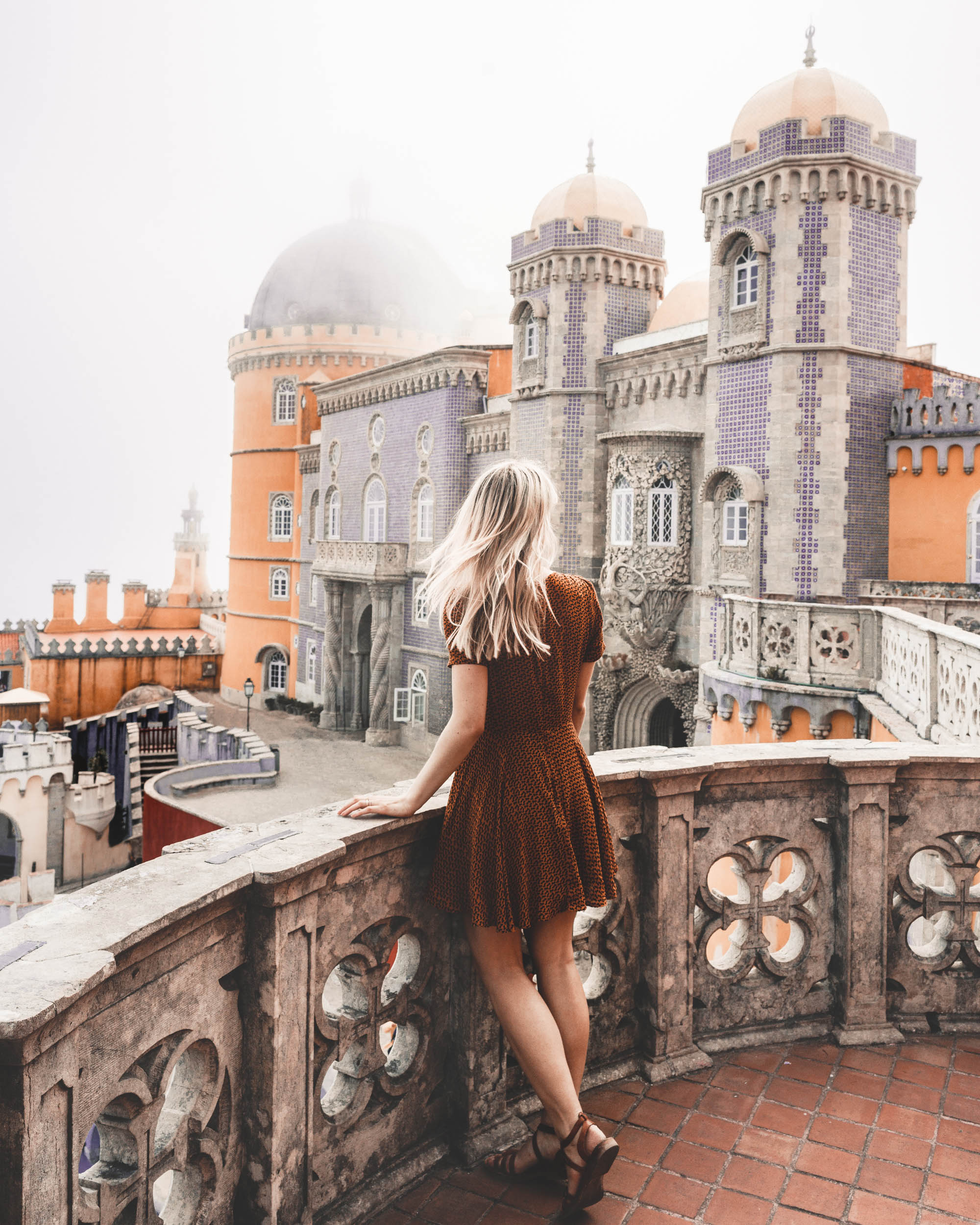 Pena Palace castle photo spot in Sintra Portugal via @finduslost