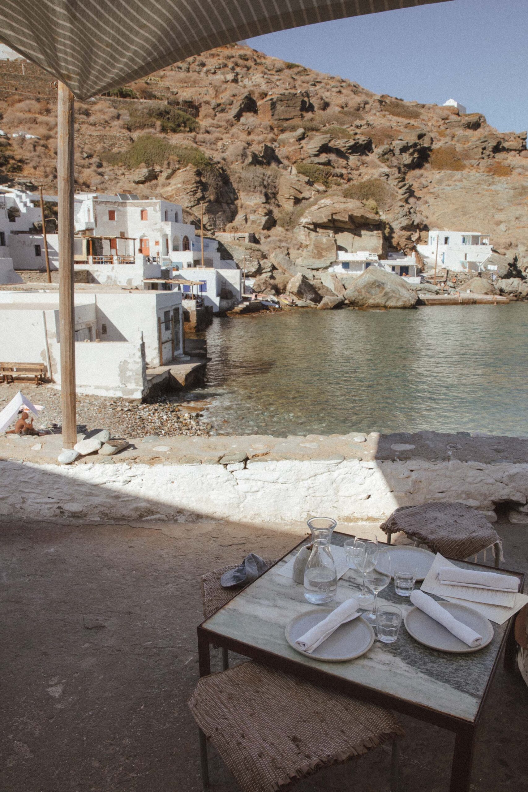 Cantina restaurant overlooking the beach in Sifnos, an elevated dining experience